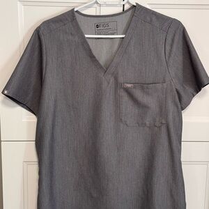 FIGS Women’s Grey V-Neck Shirt & High Waisted Jogger Set